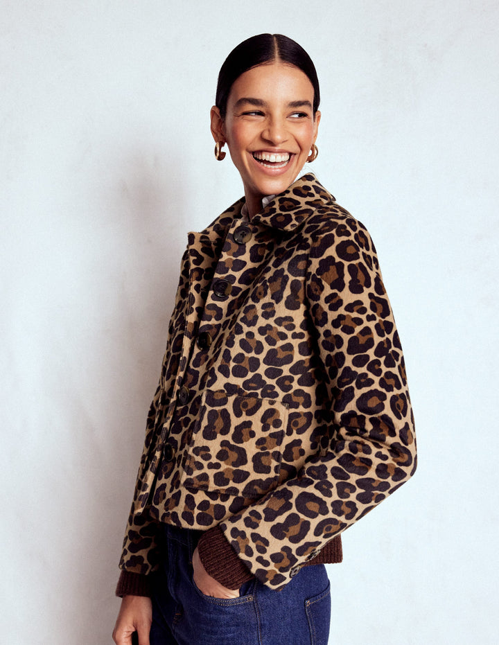 Knightsbridge Jacke-Mohair, Leopardenmuster