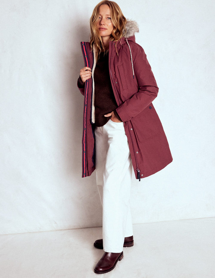 4-in-1-Parka mit Kapuze-Kastanie