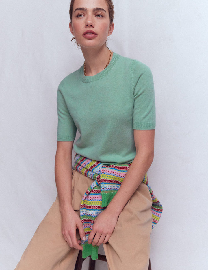 Eva Kaschmir-T-Shirt-Seladonblau